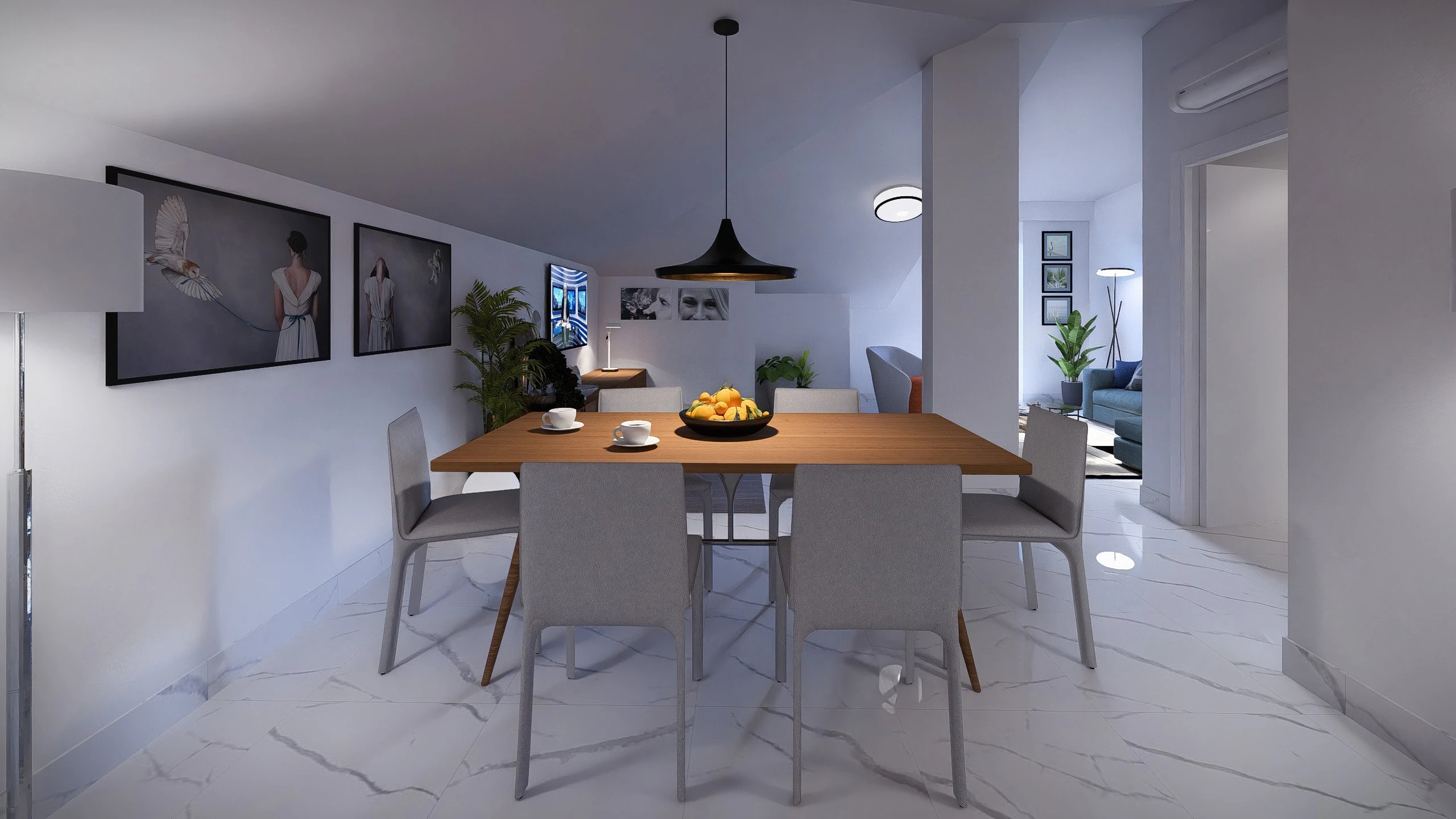 ANGOLO PRANZO SOGGIORNO ATTICO VIA MONTOGGIO31