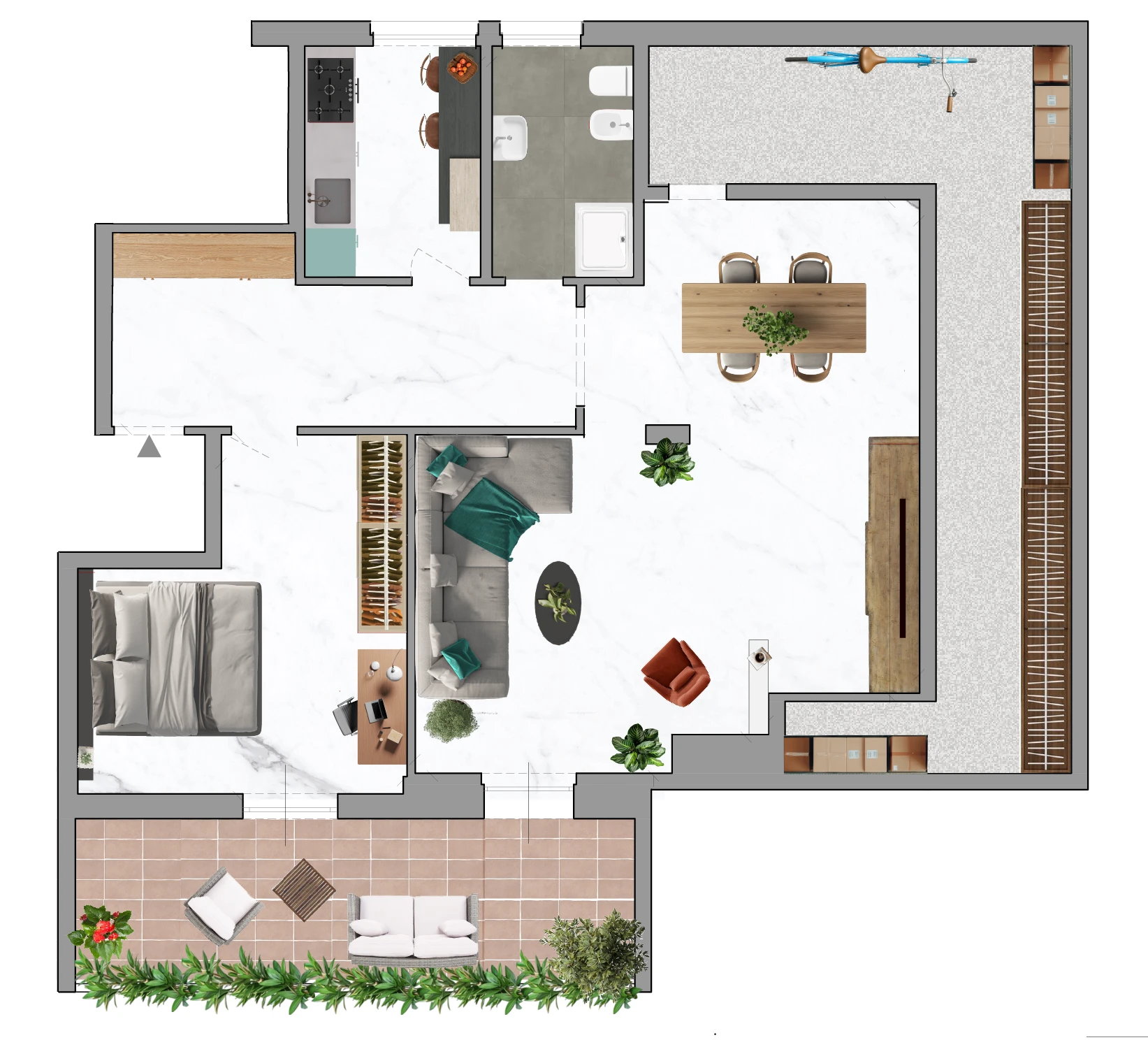 Planimetria attico via Montoggio ROMA