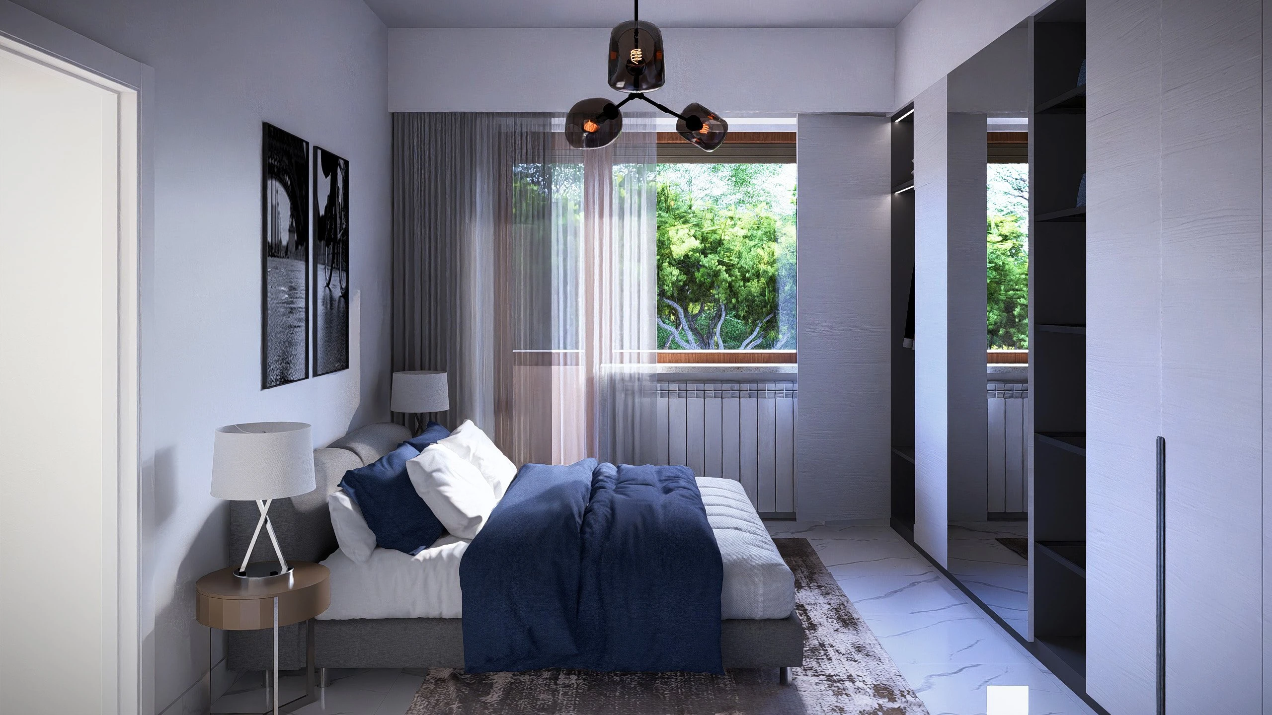 CAMERA DA LETTO MATRIMONIALE BILOCALE VIA MONTOGGIO 31